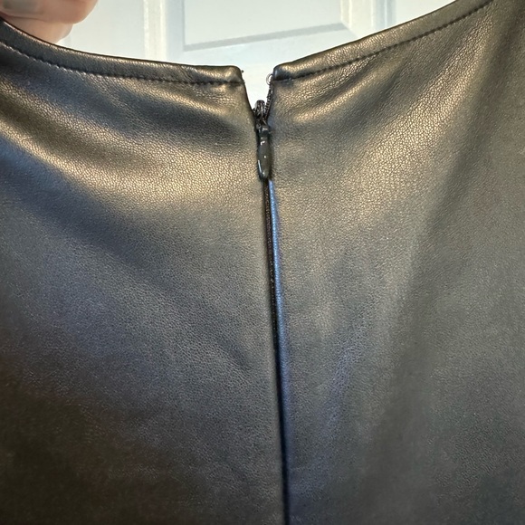 NWOT LOFT Short sleeve Black Leather Dress - Picture 6 of 7